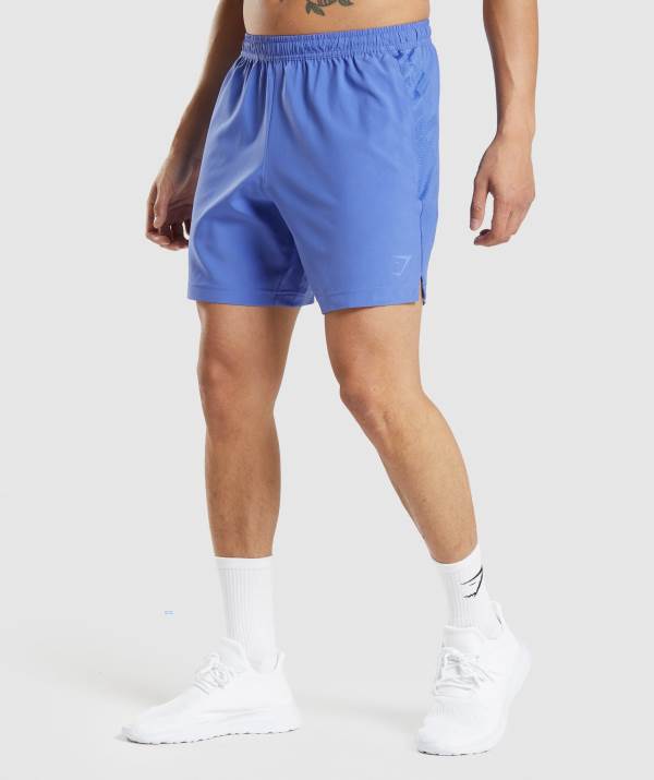 Panske Šortky Gymshark Sport Stripe 7" Modre | LU8716352